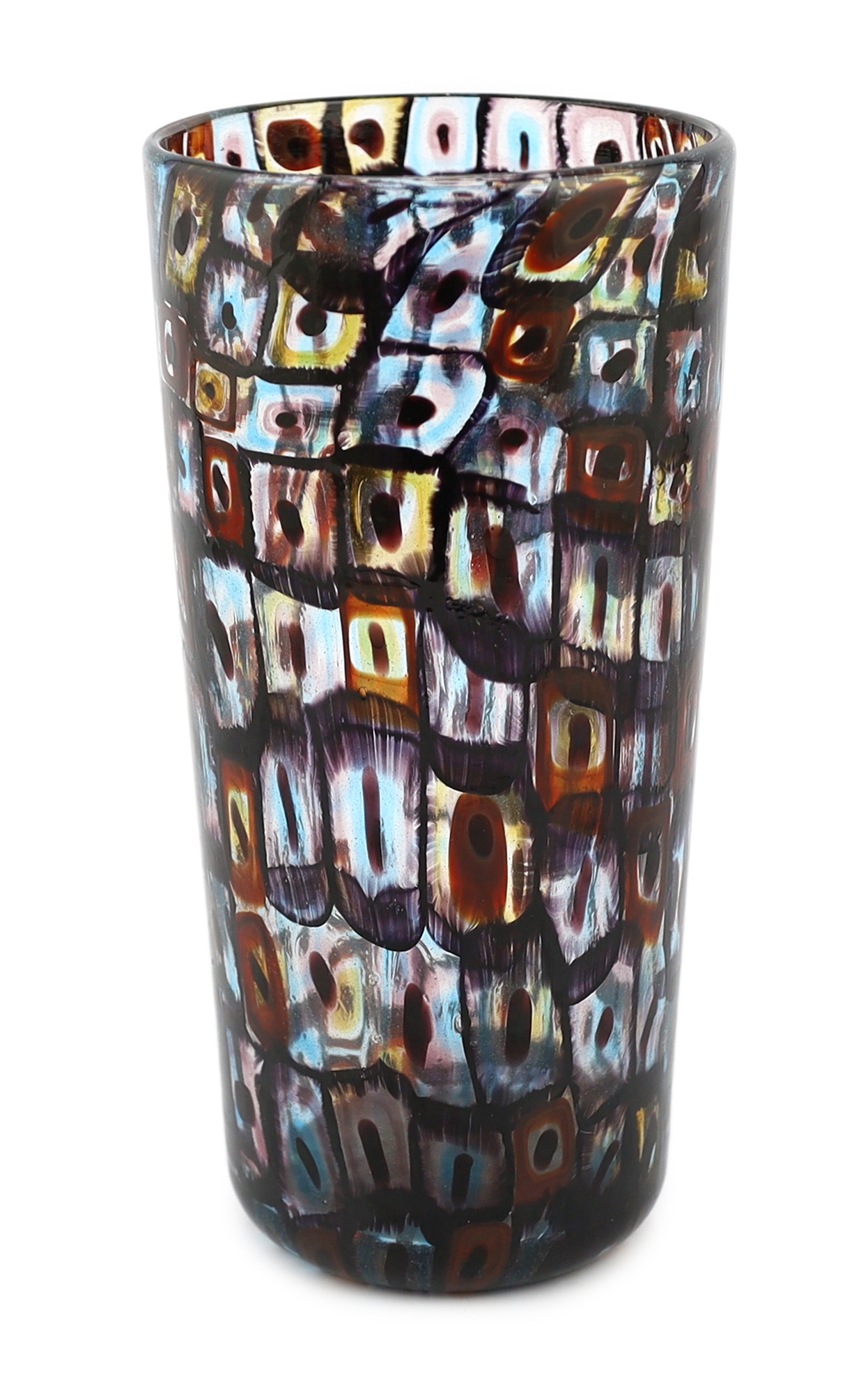 Vittorio Ferro (1932-2012), a tall Murano glass Murrine vase